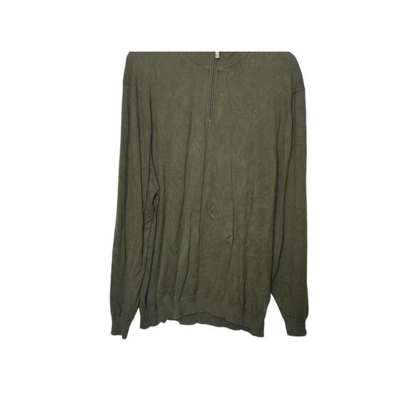 Eddie Bauer Green 1/4 Zip Long Sleeve Cotton Blend Pullover Shirt Men's XXL New - Picture 4 of 6